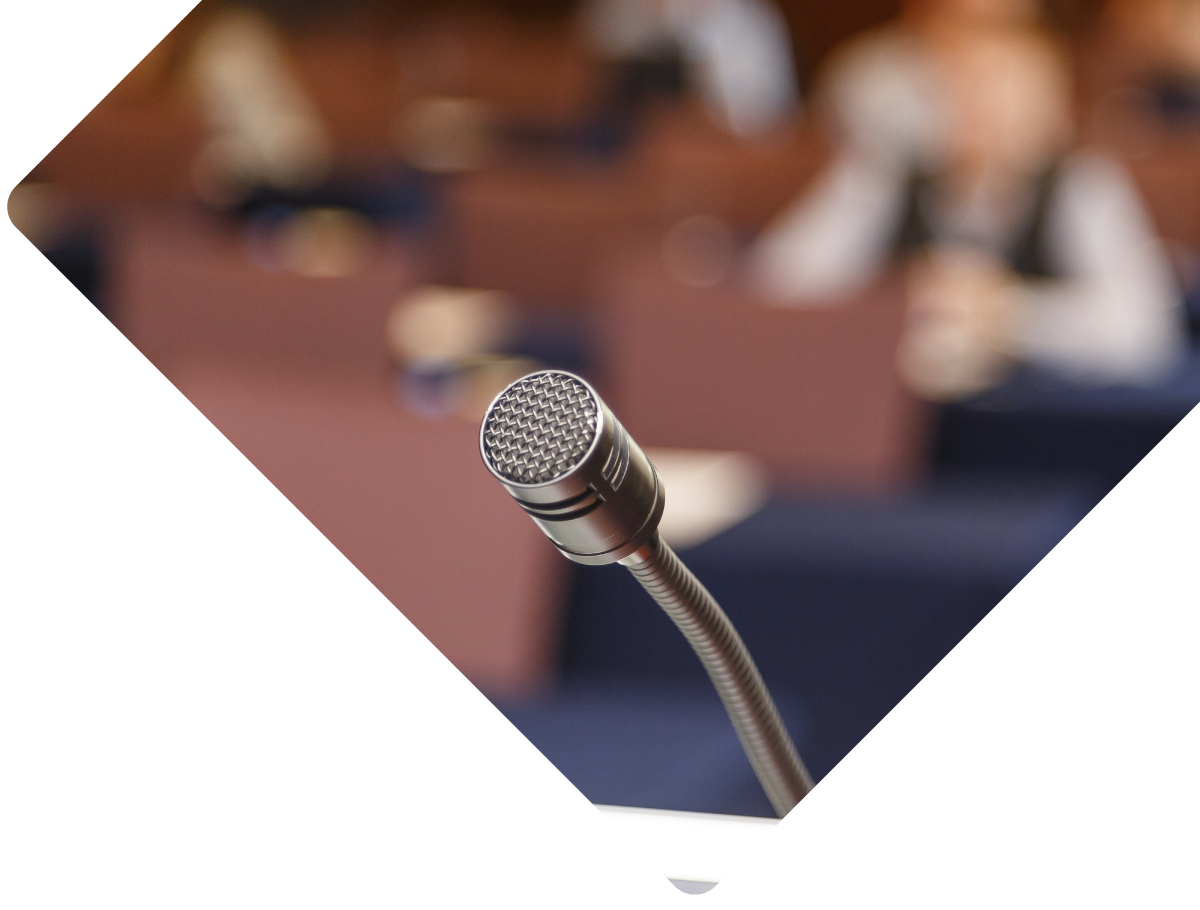 Microphone in auditorium